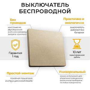 Выключатель беспроводной одноклавишный Feron TM81 41725