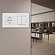 Выключатель двухклавишный с розеткой Arte Milano SET16-2-40-1-30-2 white