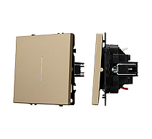 Выключатель звонковый 1 кл подсветка софт-тач золотой песок Arlight SWT-MKR1-SFPL-L-GD (250V, 10A) 061735(1)
