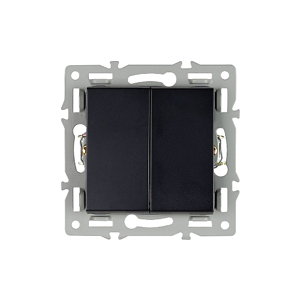Механизм выключателя двухклавишный непроходной Arlight SWT-MK02-PL-BK (250V, 16A) 043725