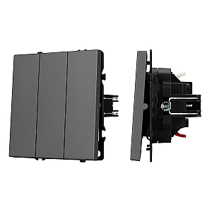 Выключатель 3 кл софт-тач серый базальт Arlight SWT-MK03-SFPL-GR (250V, 10A) 061799(1)