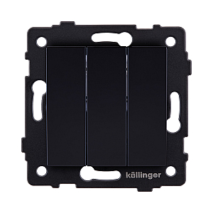 Выключатель 3-клавишный 10А/250В, черный Kollinger REA-S-012BK для Aspekt, Eleganz, Reflex