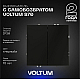 Выключатель с самовозвратом встраиваемый Voltum S70 двухклавишный 10А, (черный матовый) VLS020608