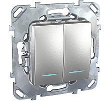 Переключатель двухклавишный с подсветкой Schneider Electric Unica MGU5.0303.30NZD