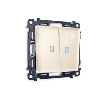 Комплект механизма 2-кл проходного выключателя с подсветкой Ambrella Volt Alfa MA304040