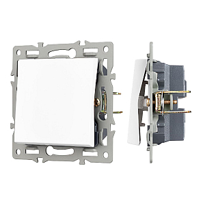 Механизм выключателя одноклавишный проходной Arlight SWT-MKP1-PL-WH (250V, 16A) 043714