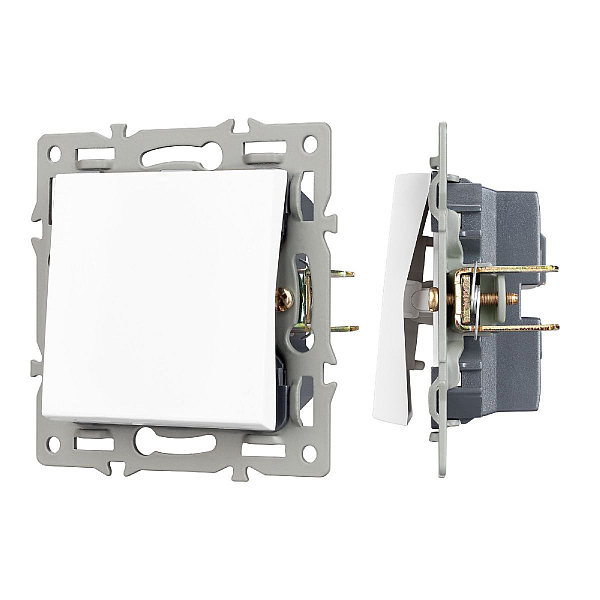 Механизм выключателя одноклавишный проходной Arlight SWT-MKP1-PL-WH (250V, 16A) 043714