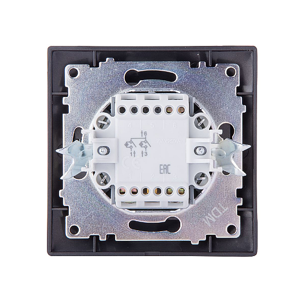 Выключатель двухклавишный с подсветкой Лама TDM Electric SQ1815-0505