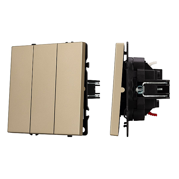 Выключатель 3 кл софт-тач золотой песок Arlight SWT-MK03-SFPL-GD (250V, 10A) 061798(1)