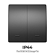 Выключатель кинетический 2кл., IP44, 2,4 ГГц, Smart, чер. Apeyron 04-82