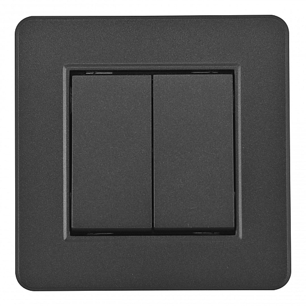 Выключатель двухклавишный Arte Milano SET16-1-30-2 black