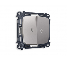 Комплект механизма 2-кл проходного выключателя с подсветкой Ambrella Volt Omega MO504035