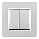 Выключатель двухклавишный Arte Milano SET16-1-30-2 silver