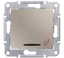 Выключатель кнопочный с синей подсветкой Звонок Schneider Electric Sedna 10A 250V SDN1600468