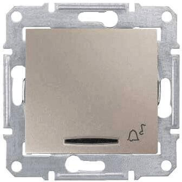 Выключатель кнопочный с синей подсветкой Звонок Schneider Electric Sedna 10A 250V SDN1600468