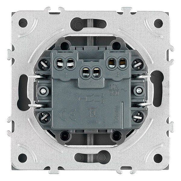 Выключатель двухклавишный Stekker Эмили черный уголь RSW10-5104-05 49840