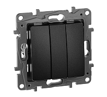 Выключатель трехклавишный Legrand Etika 10A 250V антрацит 672613