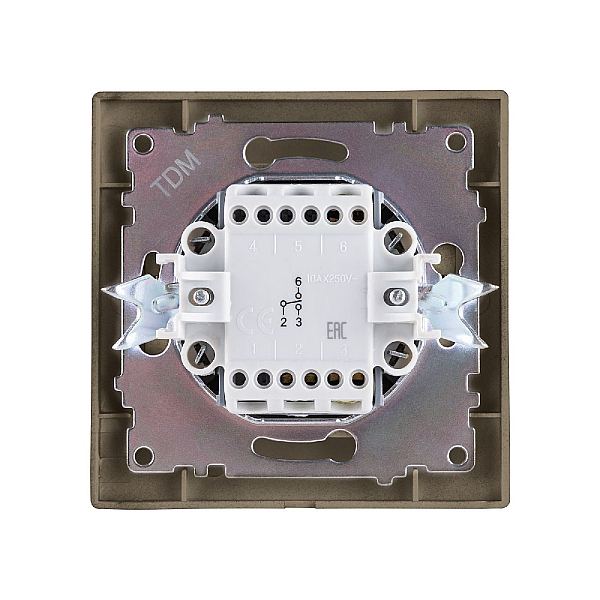 Выключатель одноклавишный на 2 направления Лама TDM Electric SQ1815-0706