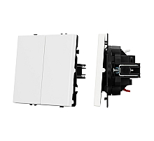 Механизм выключателя двухклавишный непроходной Arlight SWT-NOBE-MK02-SFPL-WH (230V, 10A) 054238