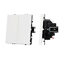 Выключатель звонковый 2 кл софт-тач белый кварц Arlight SWT-MKR2-SFPL-WH (250V, 10A) 061741(1)