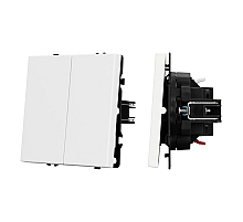 Механизм выключателя двухклавишный проходной Arlight SWT-NOBE-MKP2-SFPL-WH (230V, 10A) 054242