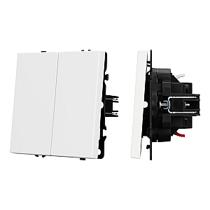 Механизм выключателя двухклавишный проходной Arlight SWT-NOBE-MKP2-SFPL-WH (230V, 10A) 054242