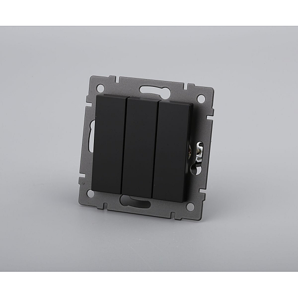 Механизм выключателя трехклавишный непроходной Arlight SWT-MK03-PL-BK-V (250V, 10A) 049897