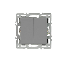 Механизм выключателя двухклавишный непроходной Arlight SWT-MK02-PL-GR (250V, 16A) 043726