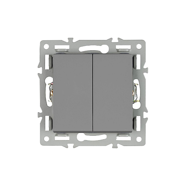 Механизм выключателя двухклавишный непроходной Arlight SWT-MK02-PL-GR (250V, 16A) 043726