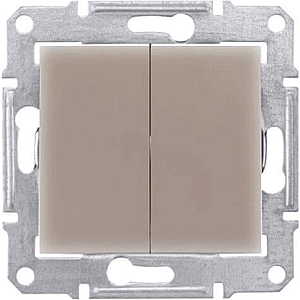Выключатель двухклавишный Schneider Electric Sedna IP44 10A 250V SDN0300468