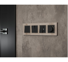 Комплект механизма 2-клавишного перекрестного выключателя 10A-250V Alfa Черный матовый Quant Ambrella Volt MA803030 (AP8030, VM125)