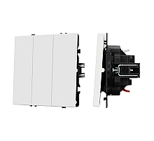Механизм выключателя трехклавишный непроходной Arlight SWT-NOBE-MK03-SFPL-WH (230V, 10A) (Белый кварц) 061801