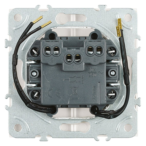 Выключатель двухклавишный Stekker Эмили с подсветкой белый фарфор RSW10-5102-01 49864