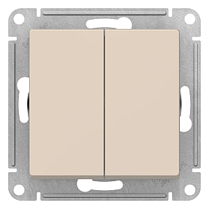 Переключатель 2-клавишный перекрестный, 2 x сх. 7, 10АХ Systeme Electric AtlasDesign ATN000273