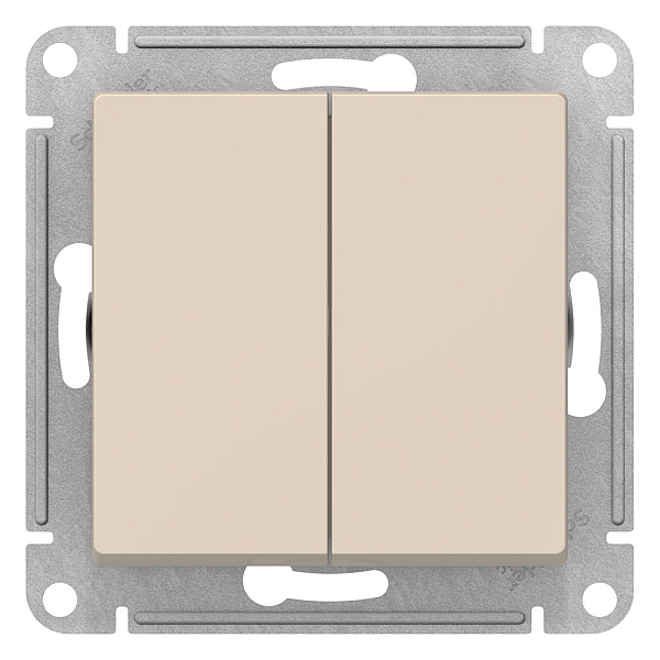 Переключатель 2-клавишный перекрестный, 2 x сх. 7, 10АХ Systeme Electric AtlasDesign ATN000273