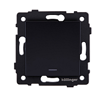 Выключатель 1-клавишный 10А/250В с LED подсветкой, черный Kollinger REA-S-002BK для Aspekt, Eleganz, Reflex