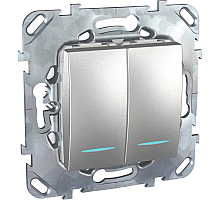 Выключатель двухклавишный с подсветкой Schneider Electric Unica MGU5.0101.30NZD