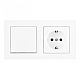 Выключатель одноклавишный с розеткой Arte Milano SET06-2-30-1-40-1 White