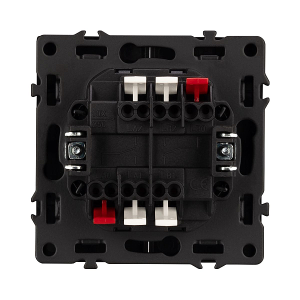 Механизм выключателя двухклавишный проходной Arlight SWT-NOBE-MKP2-SFPL-BK (230V, 10A) 054255