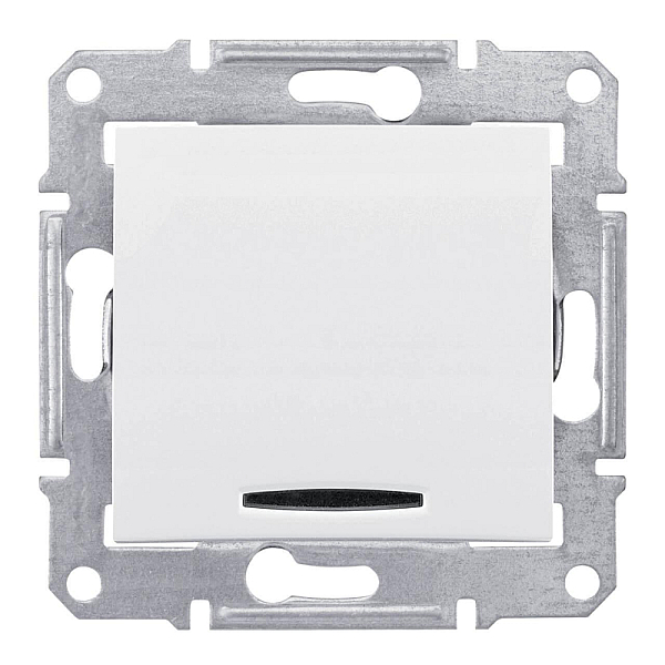 Выключатель одноклавишный 2P с красной подсветкой Schneider Electric Sedna 10A 250V SDN0201121