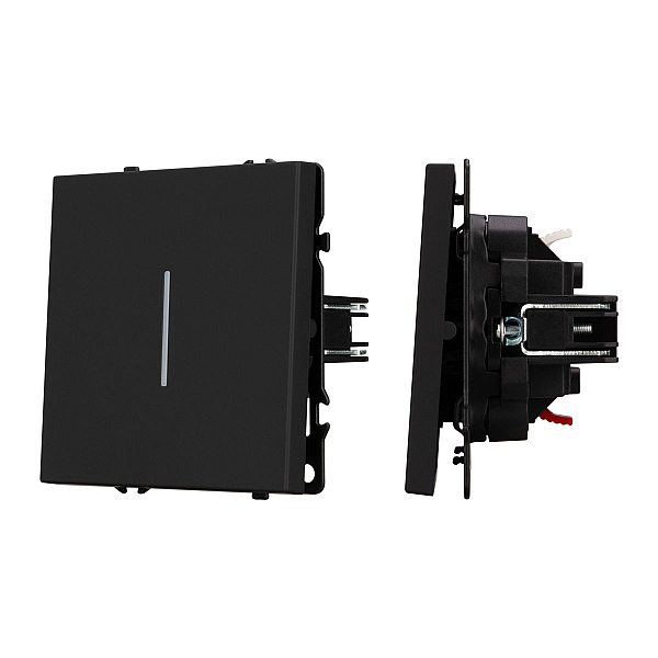 Выключатель 1 кл подсветка софт-тач черный оникс Arlight SWT-MK01-SFPL-L-BK (250V, 10A) 054258(1)