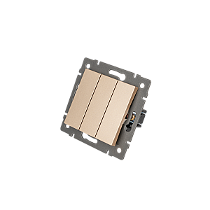 Механизм выключателя трехклавишный непроходной Arlight SWT-MK03-PL-GD-V (250V, 10A) 049899