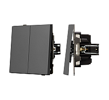 Механизм выключателя двухклавишный проходной Arlight SWT-TENDO-MKP2-SFPL-GR (230V, 10A) 054555