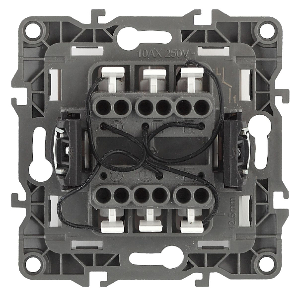Выключатель двухклавишный с подсветкой ЭРА 12 10AX 250V 12-1105-01 Б0014657