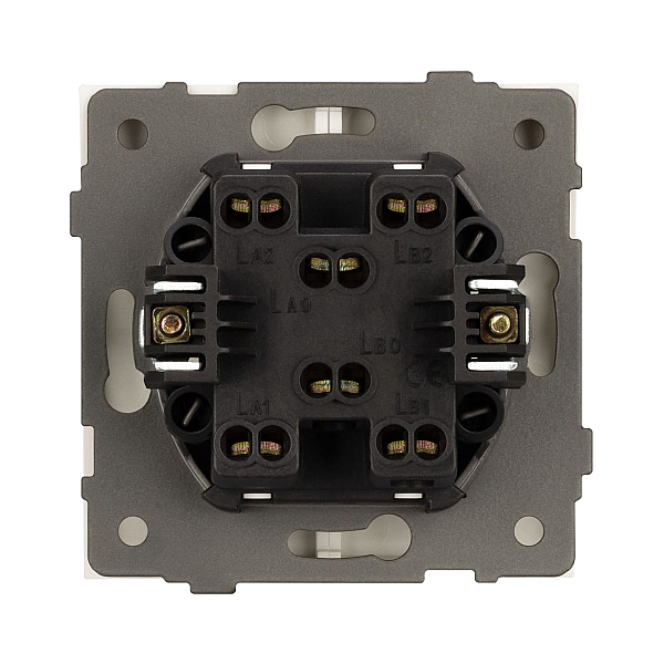 Механизм выключателя двухклавишный проходной Arlight SWT-TENDO-MKP2-PL-GD (230V, 10A) 054069