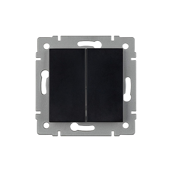 Механизм выключателя двухклавишный непроходной Arlight SWT-MK02-PL-BK-V (250V, 10A) 049888