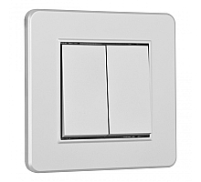 Выключатель двухклавишный Arte Milano SET16-1-30-2 silver