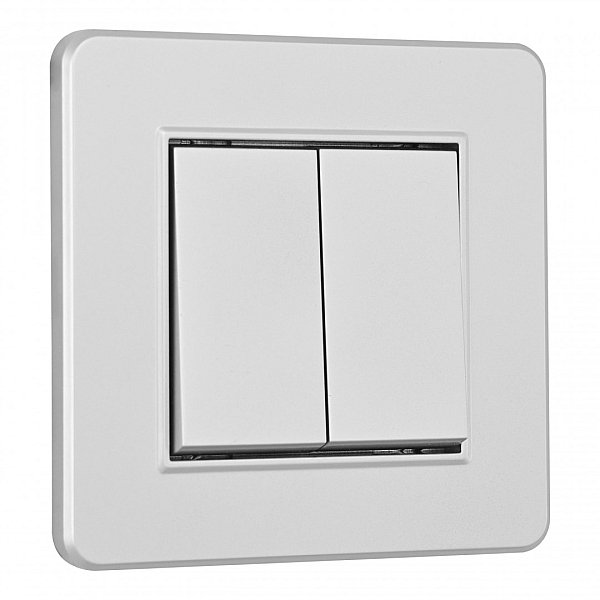 Выключатель двухклавишный Arte Milano SET16-1-30-2 silver