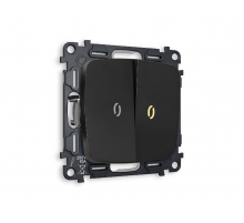 Комплект механизма 2-кл проходного выключателя с подсветкой Ambrella Volt Omega MO804030