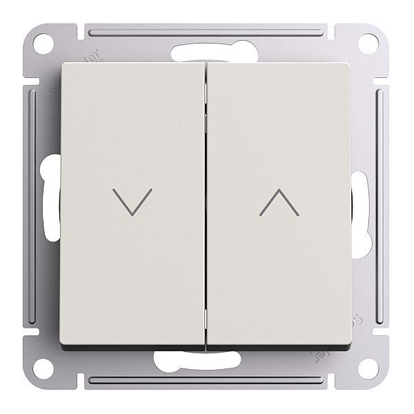 Выключатель 2-клавишный жалюзи, 10А Systeme Electric AtlasDesign Бежевый ATN000219